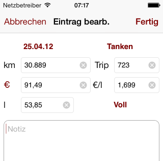 Screenshot of input dialog