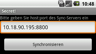Synchronization screen