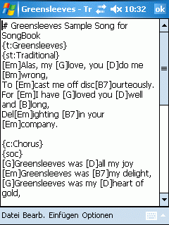 Song Edit Screen