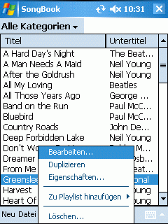 Song List