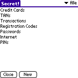 Screenshot record list