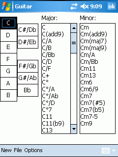 Chord List Screen