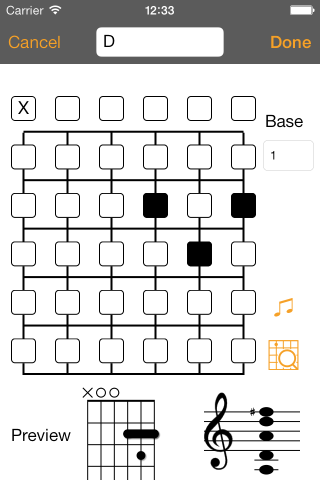 Chord List Screen