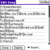 Song Edit Screen