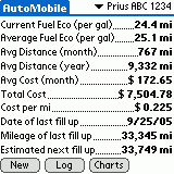 Screenshot of main statistics screen
